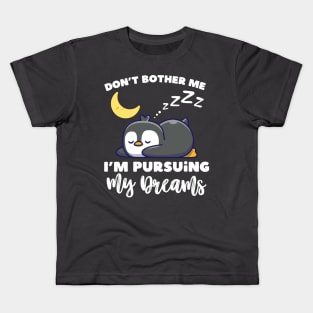 Cute Penguin Sleeping Napping Kids T-Shirt